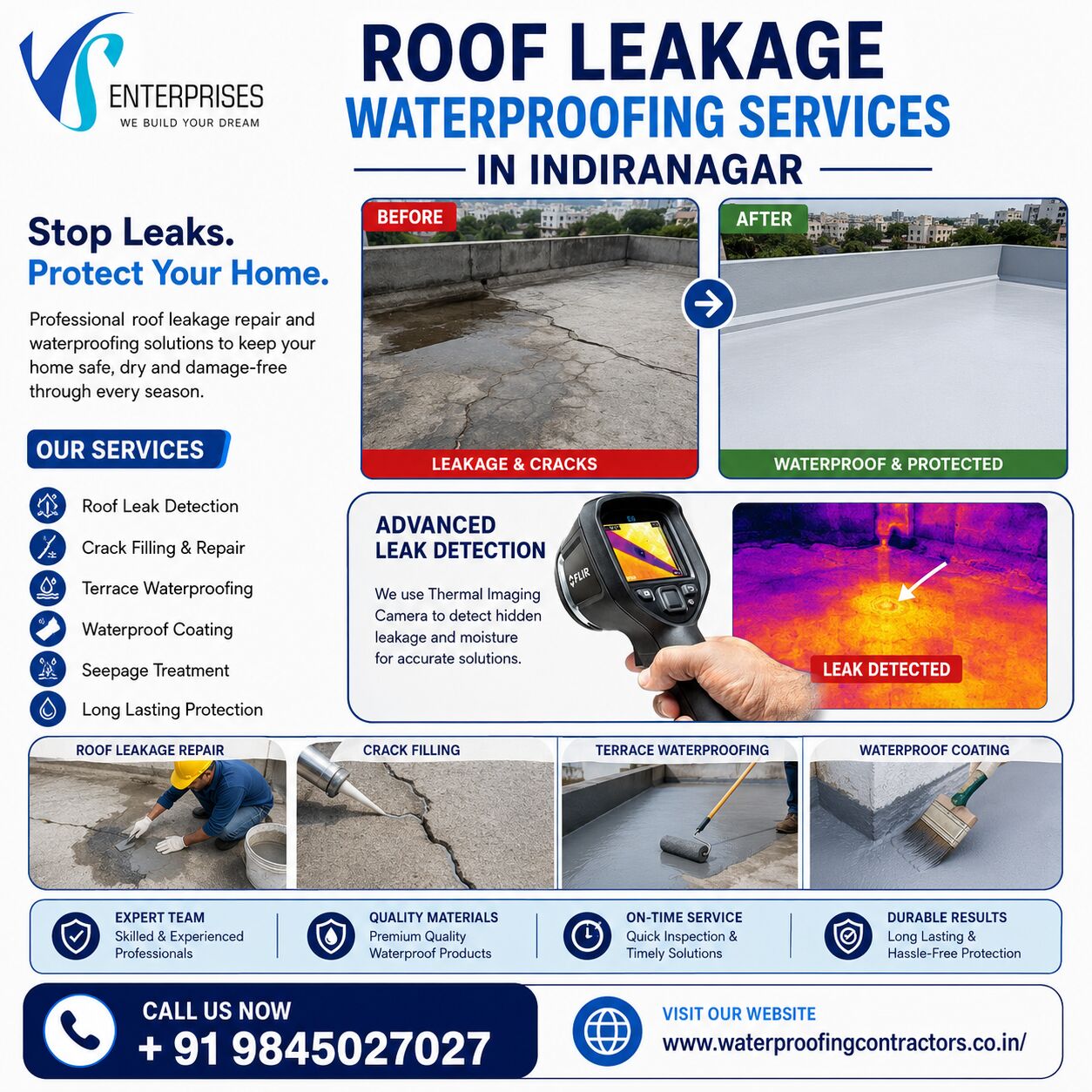 Bangalore, Construction, Roof Leakage Waterproofing Services In Indiranagar