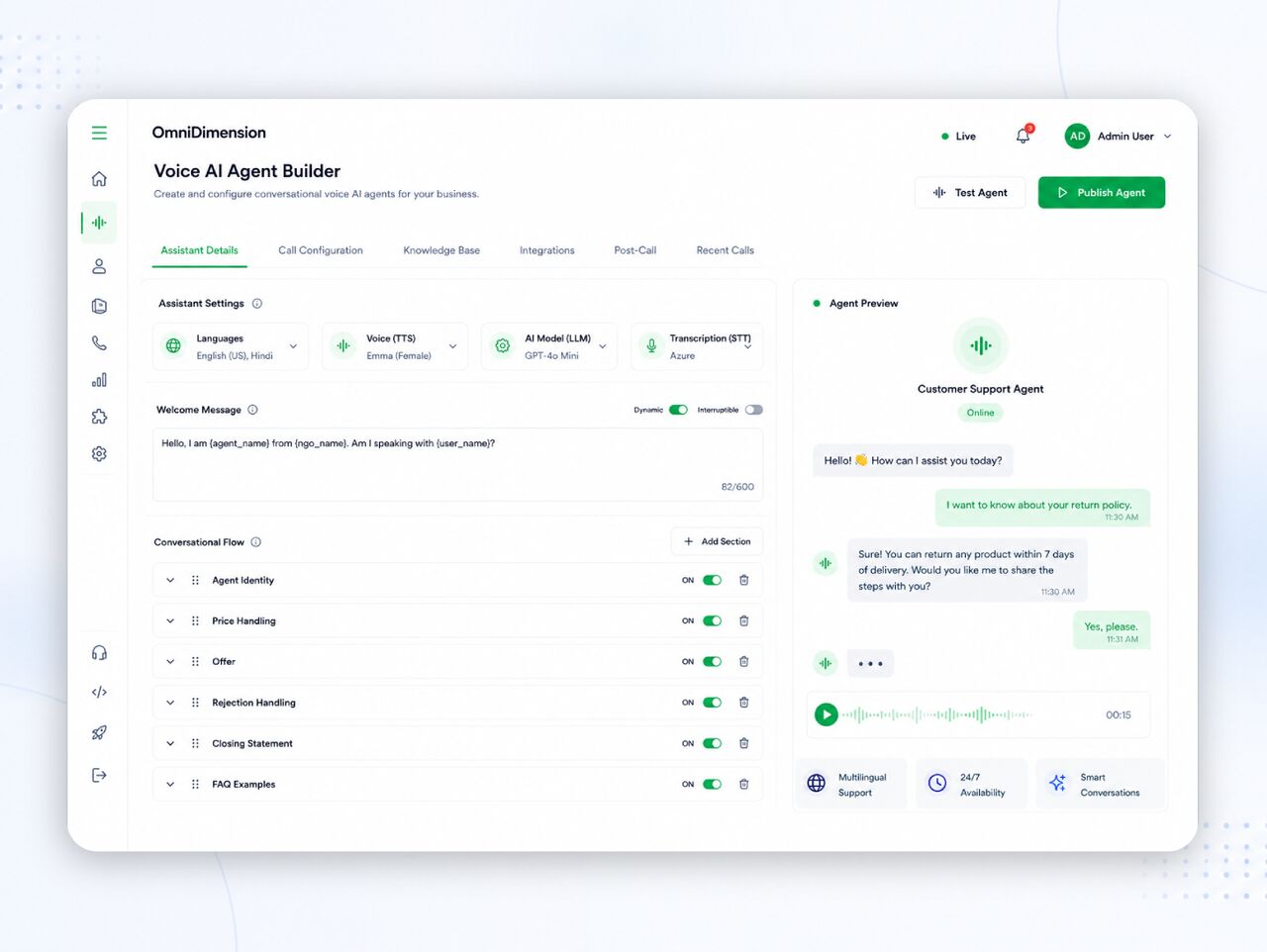 New York, Software Development, AI Calling Agent For Sales And Customer Support | OmniDimension