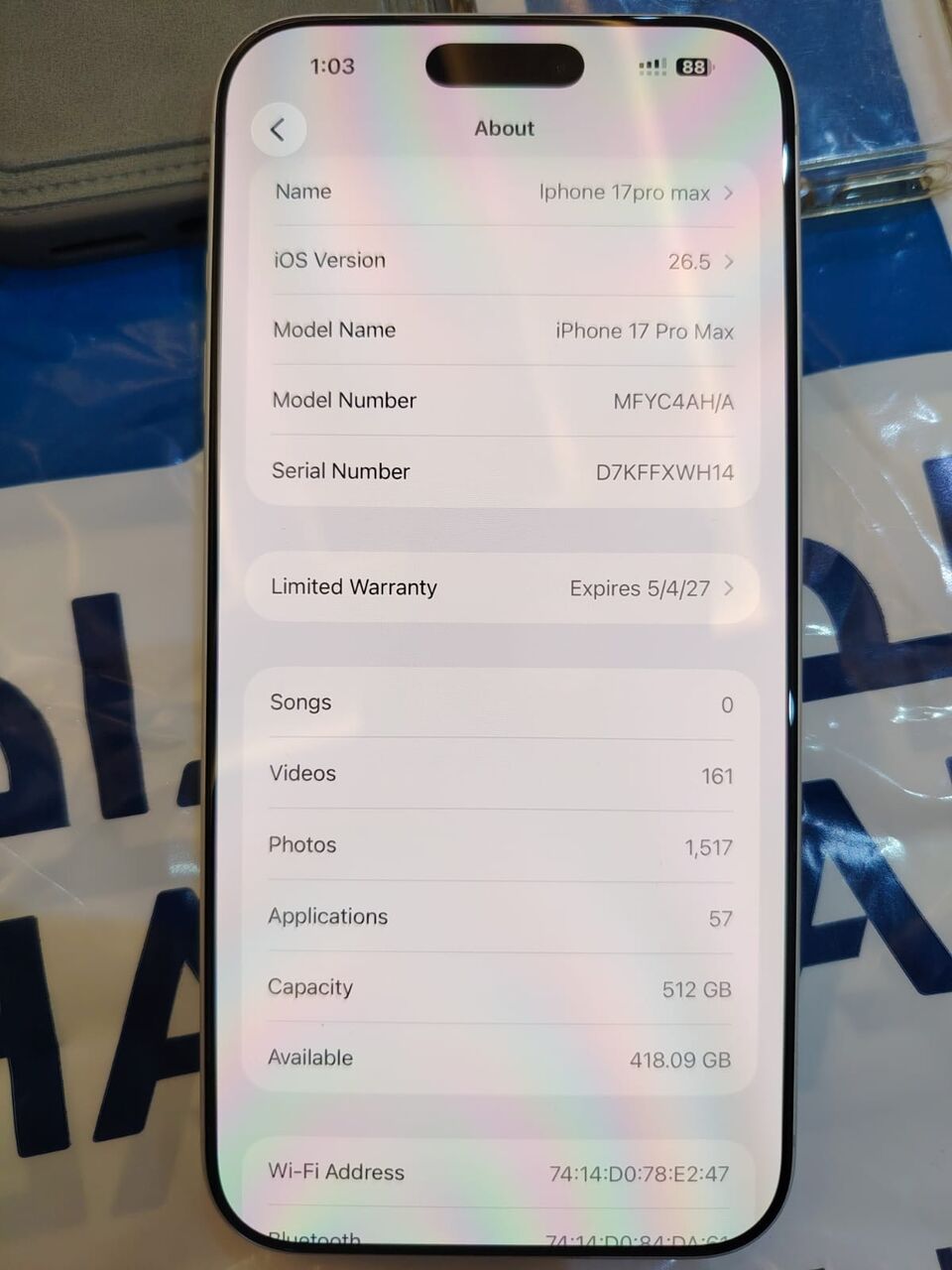 Jeddah, Mobile Phones, SAR 5700,  IPhone 17 Pro Max 512GB Silver. FOR SALE - LIKE NEW
