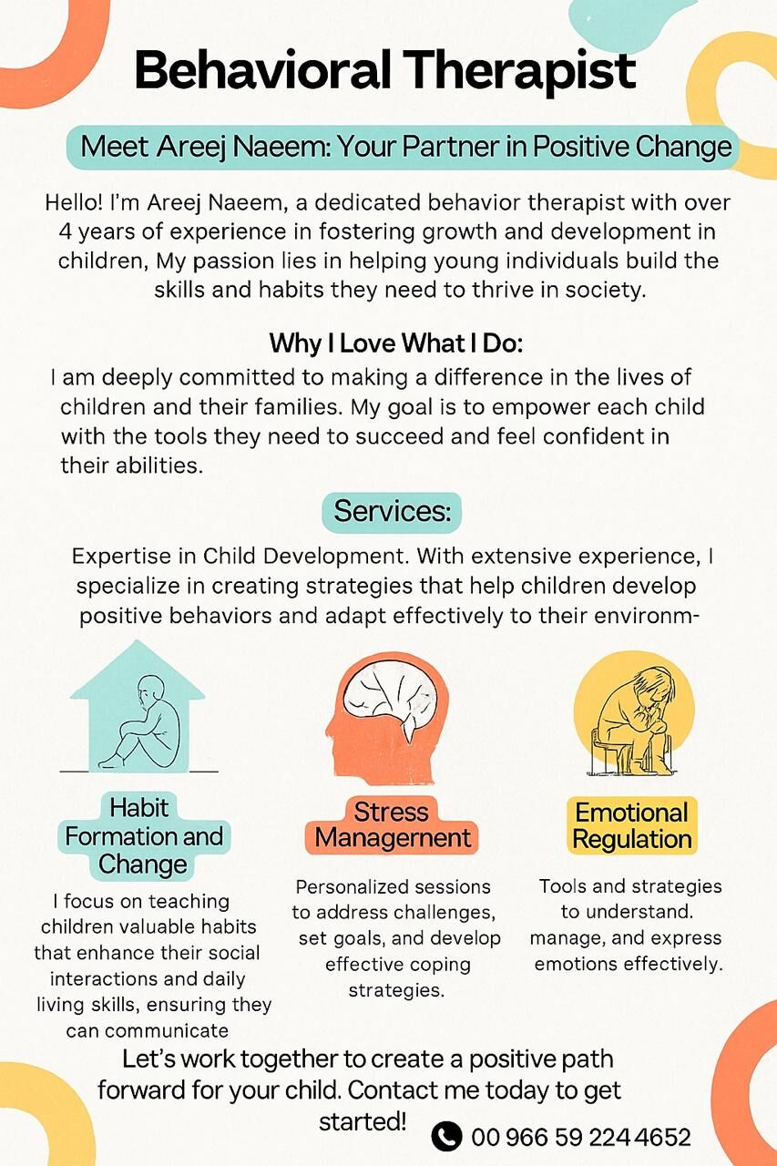 Al Malaz, Daycare, Child Psychologist  Home Based Sessions For Children With Special Needs