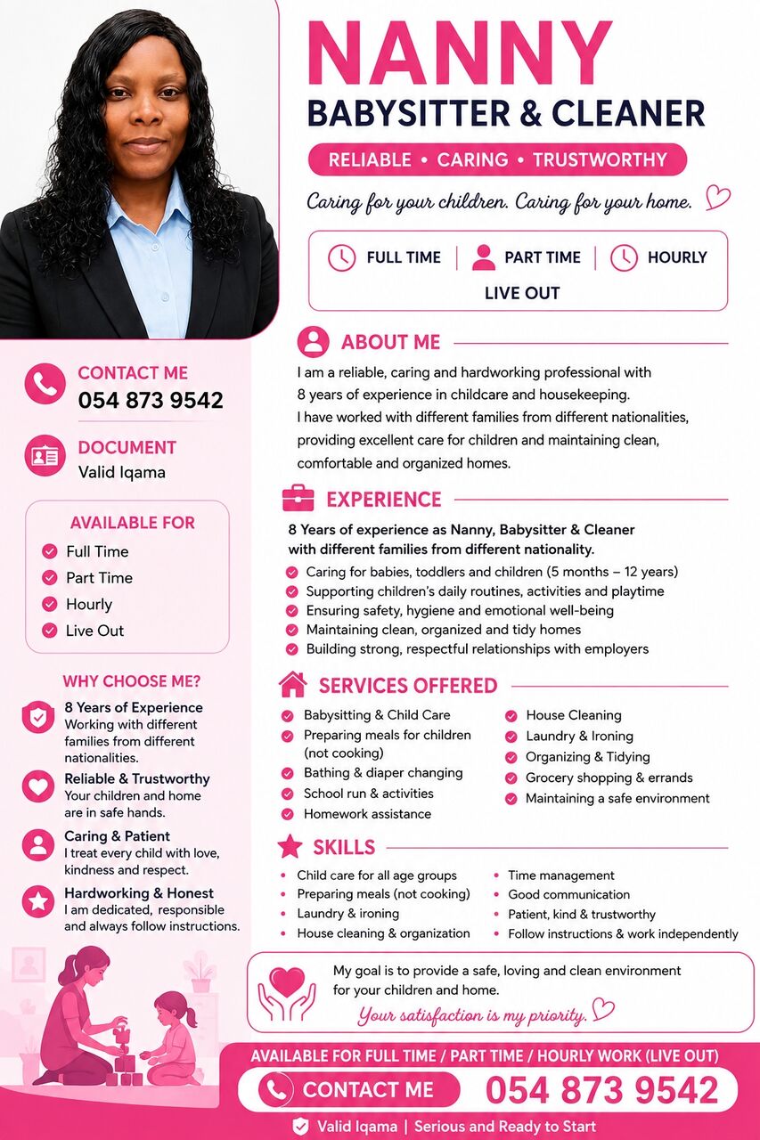 Olaya, Job Seekers, Nanny/babysitter