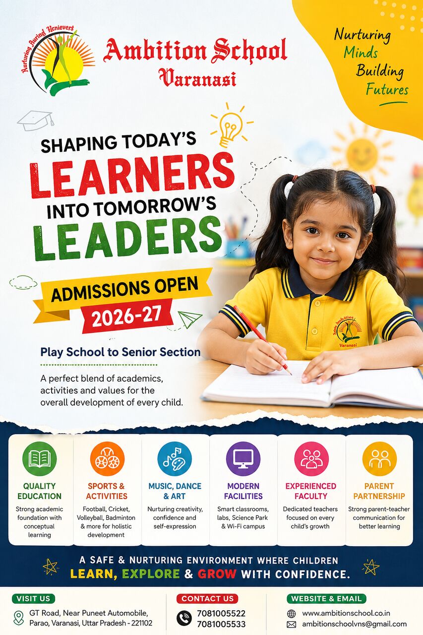 Lucknow, Lessons Offered, Play School In Parao &ndash; Ambition School Varanasi