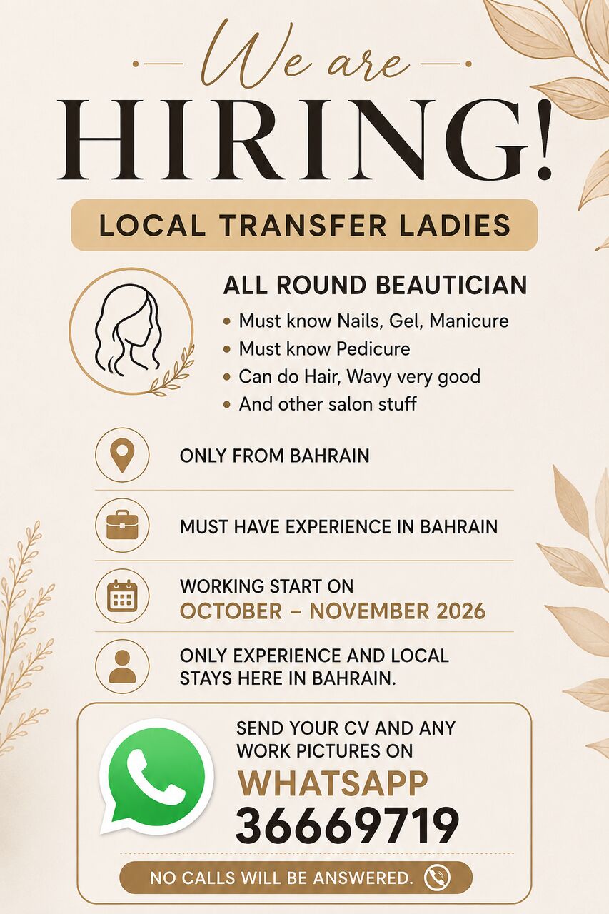 Manama, Jobs, Salon Looking For Staff Located In Karbabad, Seef Eara