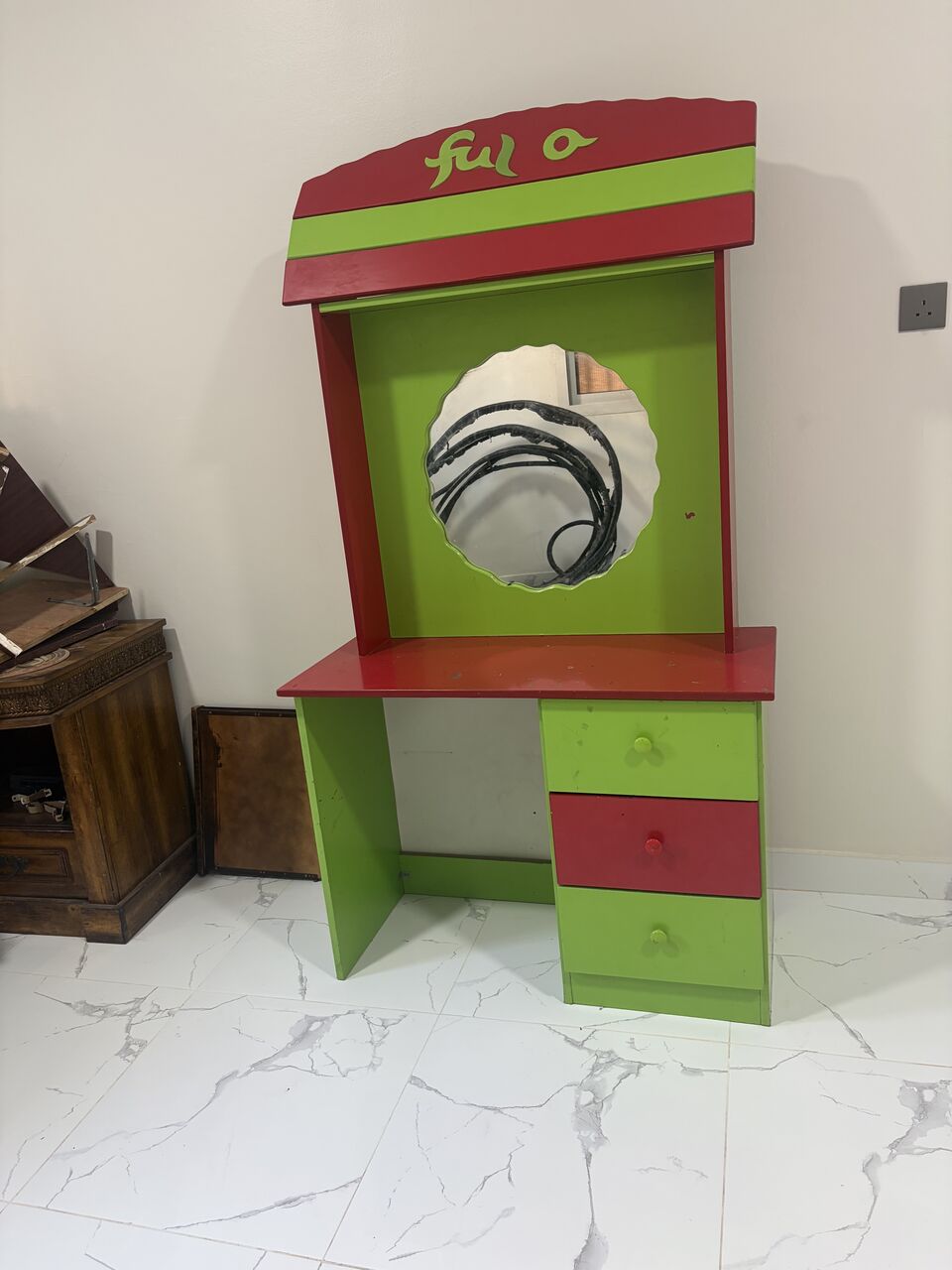 Al Thuqbah, Furniture, SAR 480,  Kids Furniture Set For Sale &mdash; Cot + Dressing Table + Tea Table