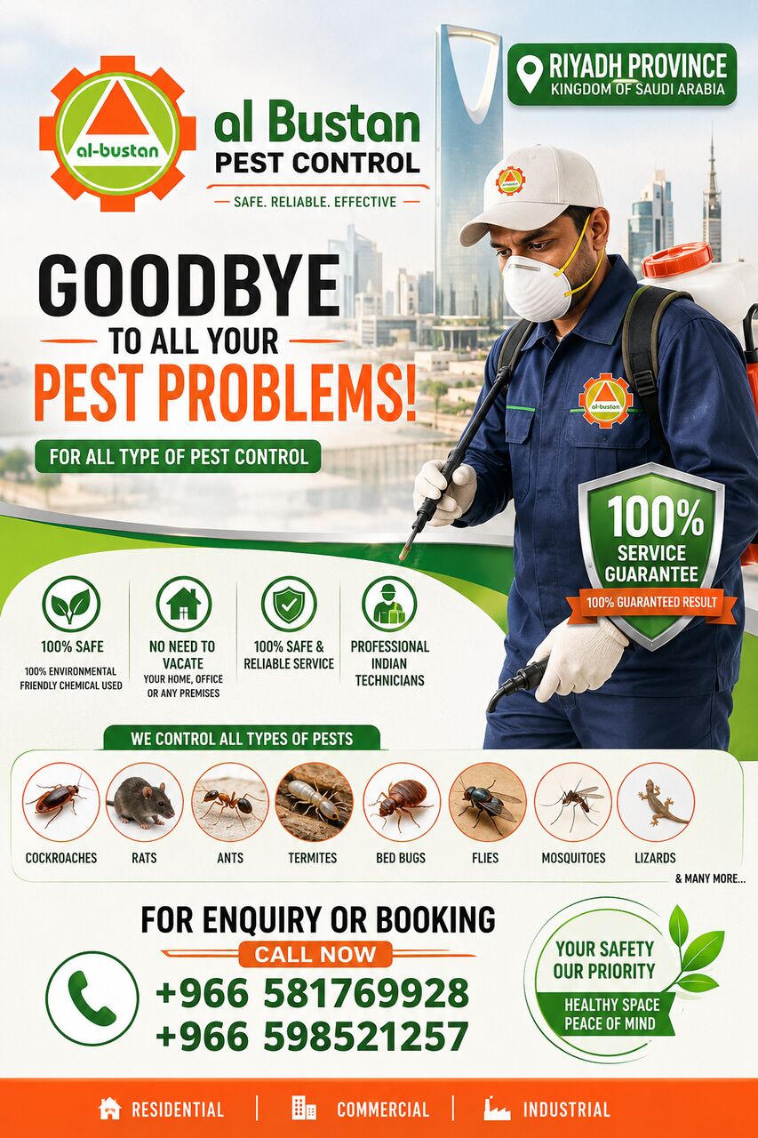 Riyadh, Pest Control, AL BUSTAN PEST CONTROL SERVICE &ndash; RIYADH