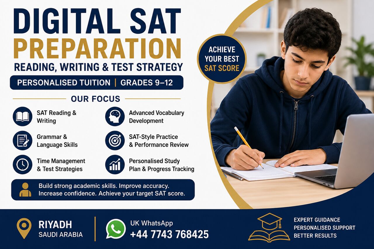 Riyadh, Lessons Offered, Digital SAT Preparation | Reading, Writing & Test Strategy | Riyadh