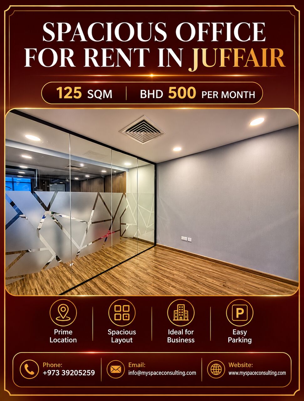 Juffair, Offices, BHD 500,  125 Sq. Meter,  Big Office For Rent In Juffai