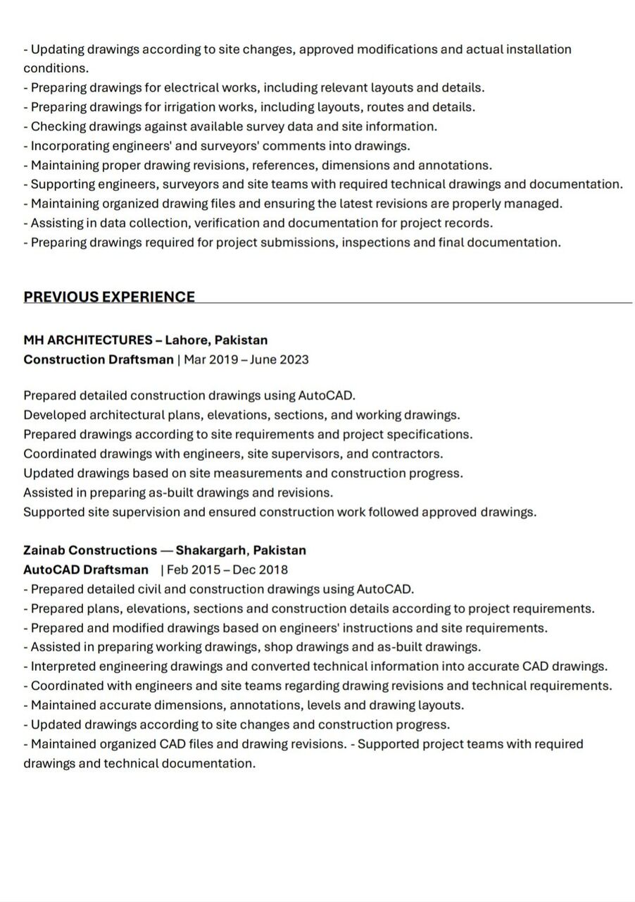 Riyadh, Job Seekers, AutoCAD Draftsman