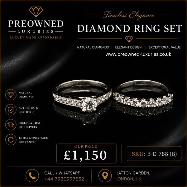 London, Jewelry, GBP 1150,  Buy Stunning Pre-Owned Diamond Ring Set Best Value UK