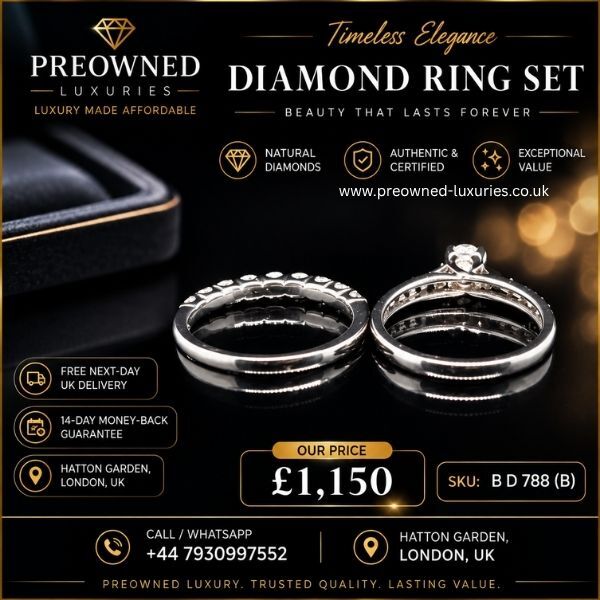 London, Jewelry, GBP 1150,  Buy Stunning Pre-Owned Diamond Ring Set Best Value UK