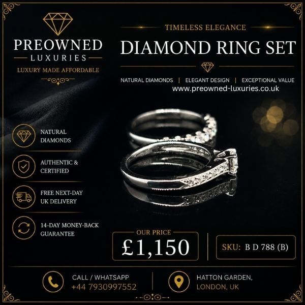 London, Jewelry, GBP 1150,  Buy Stunning Pre-Owned Diamond Ring Set Best Value UK