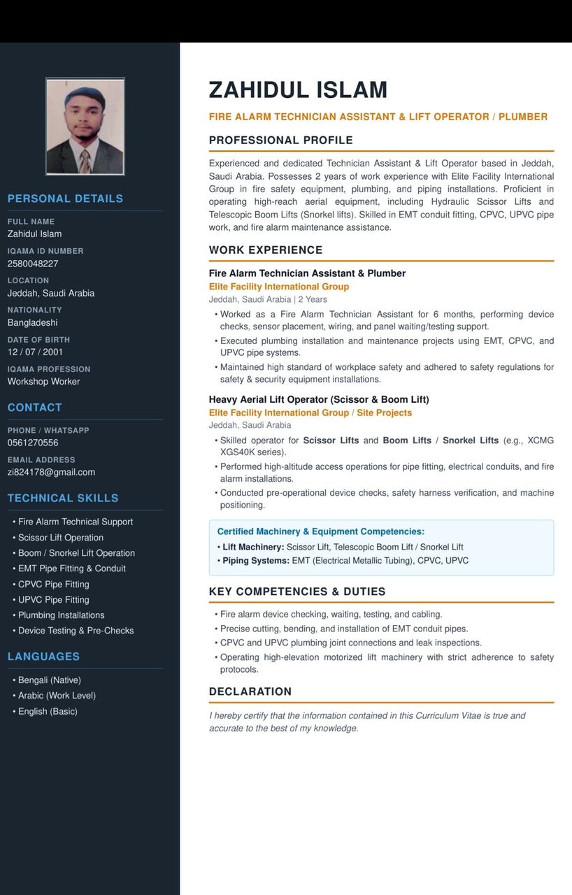 Al Sharafeyah, Job Seekers, Experienced Plumber Available In Jeddah