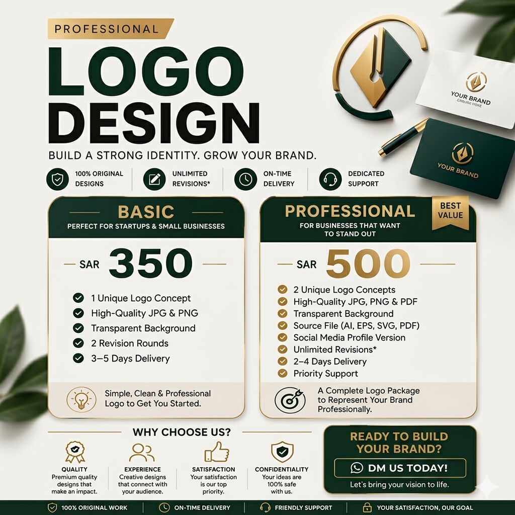 Riyadh, Graphic Design, Professional Logo Design Services &ndash; Starting From 250 SAR