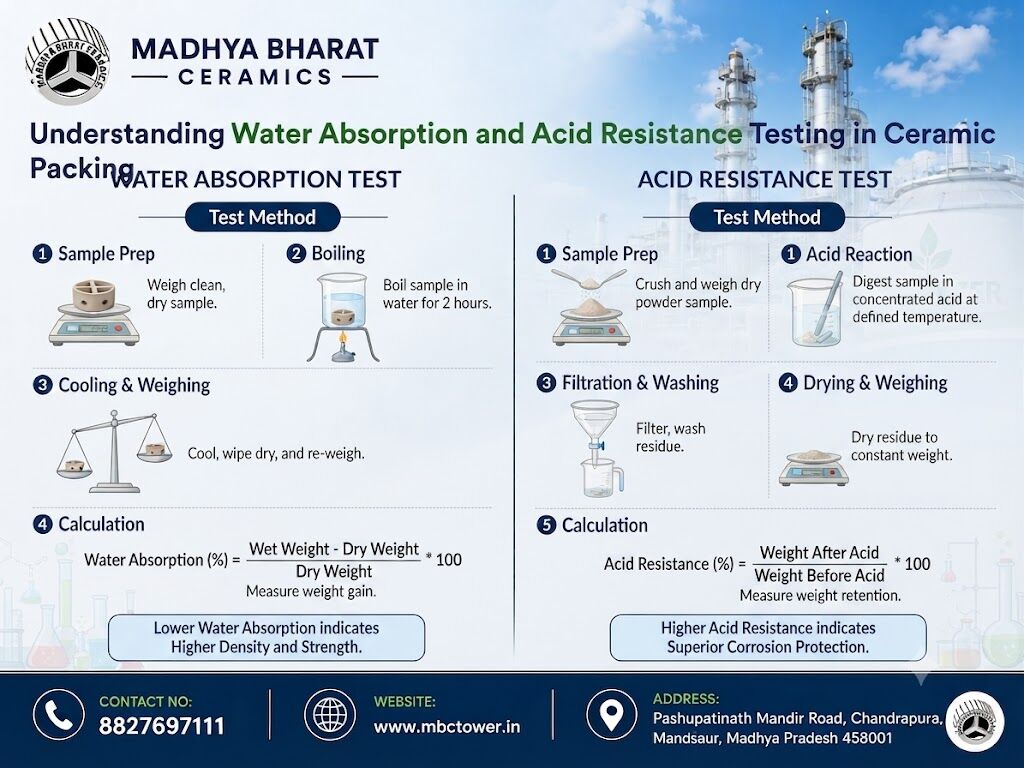 Bhopal, Business, Quality-Tested Ceramic Packing &ndash; Water Absorption & Acid Resistance
