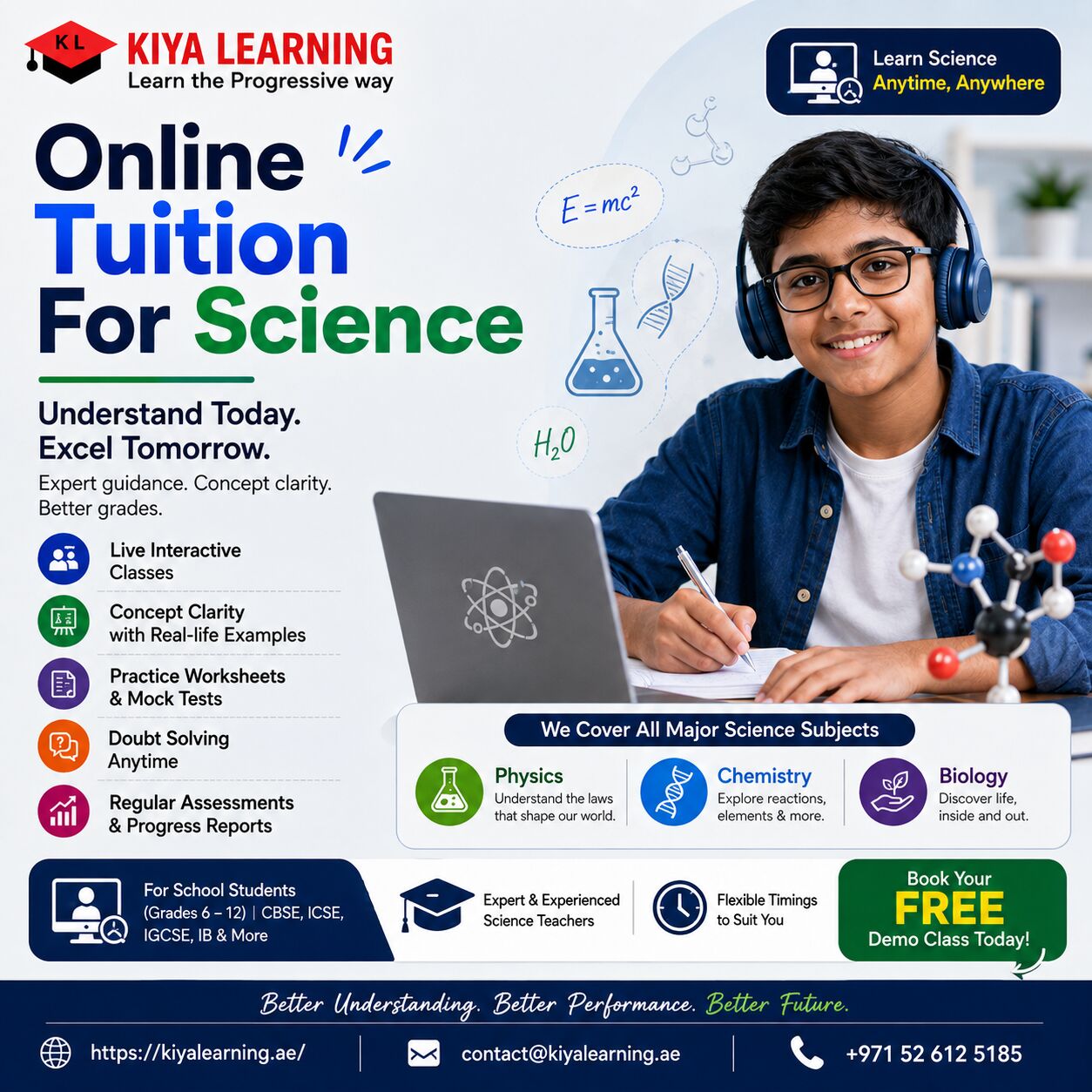 Dubai, Lessons Offered, Online Tuition For Science