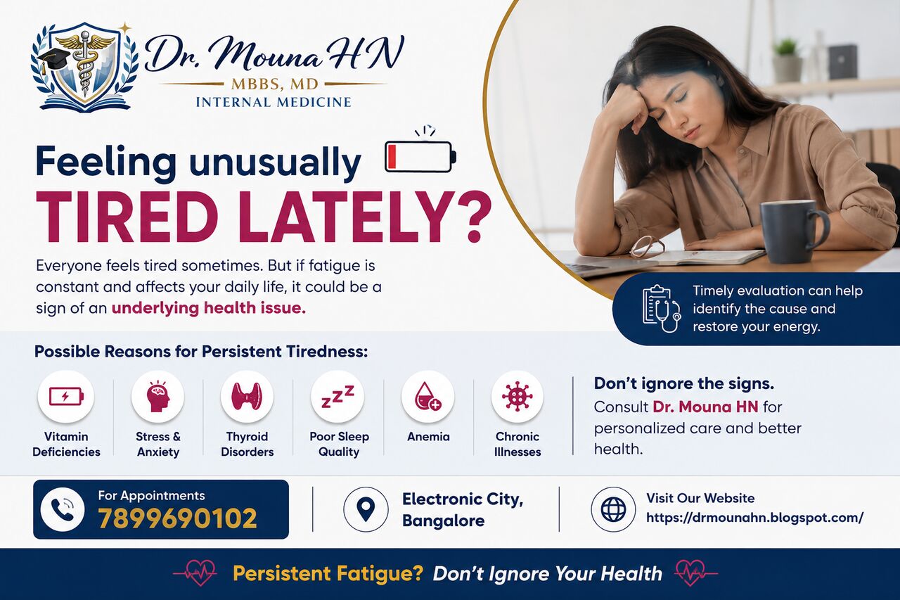 Bangalore, Health, Feeling Unusually Tired Lately? - Dr. Mouna HN