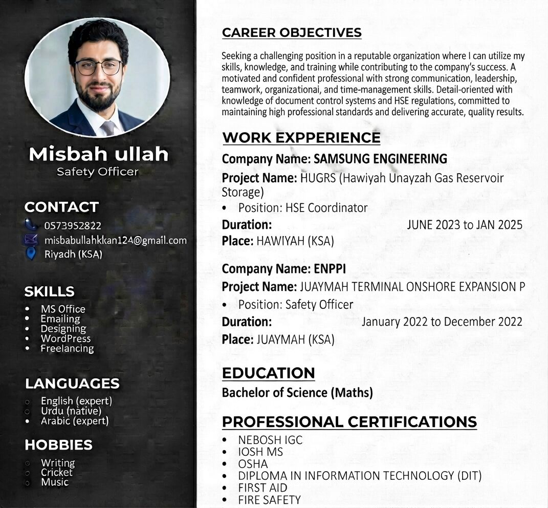 Ad Diriyah, Job Seekers, Safety Officer And Work Permit Receiver
