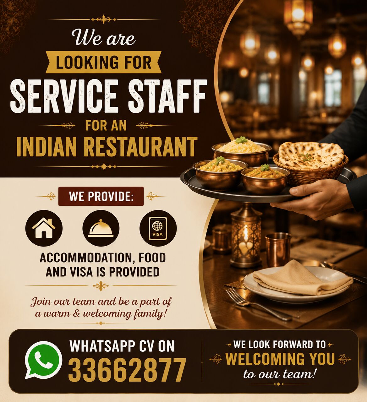 Manama, Jobs, Looking Urgently For Service Staff [] Experienced]