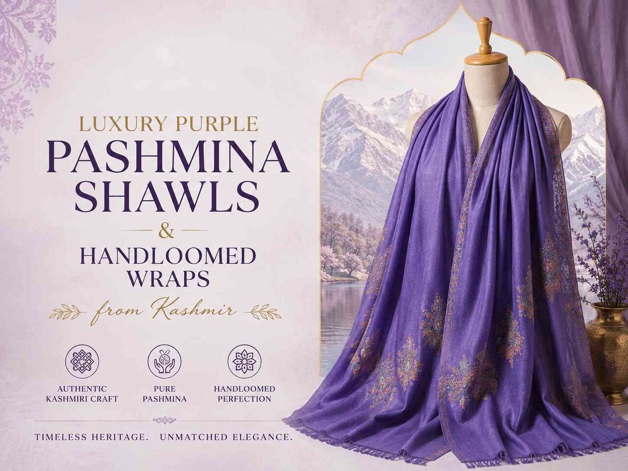 Mumbai, Clothing & Accessories, INR 30000,  Luxury Purple Pashmina Shawls & Handloomed Wraps