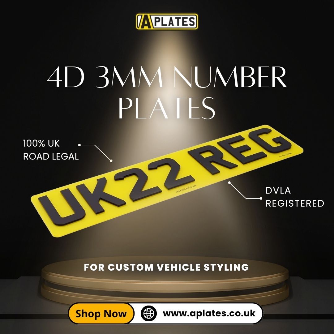 London, Auto Parts, 4D 3MM Number Plates For Custom Vehicle Styling