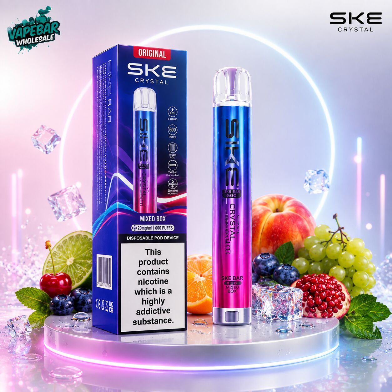 Manchester, Electronics, GBP 22,  SKE Bar 600 Prefilled Pod Kit Box Of 5 | Rechargeable Vape