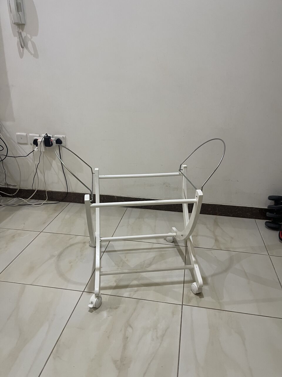 Al Wadi, Baby & Kid Stuff, SAR 200,  Baby Bassinet With Rocking Stand & Wheels