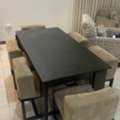 SAR 700,  Large Black Dining Table With 6 Chairs