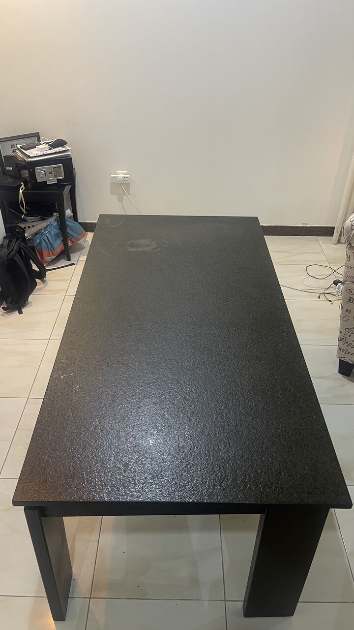 Al Wadi, Furniture, SAR 700,  Large Black Dining Table With 6 Chairs