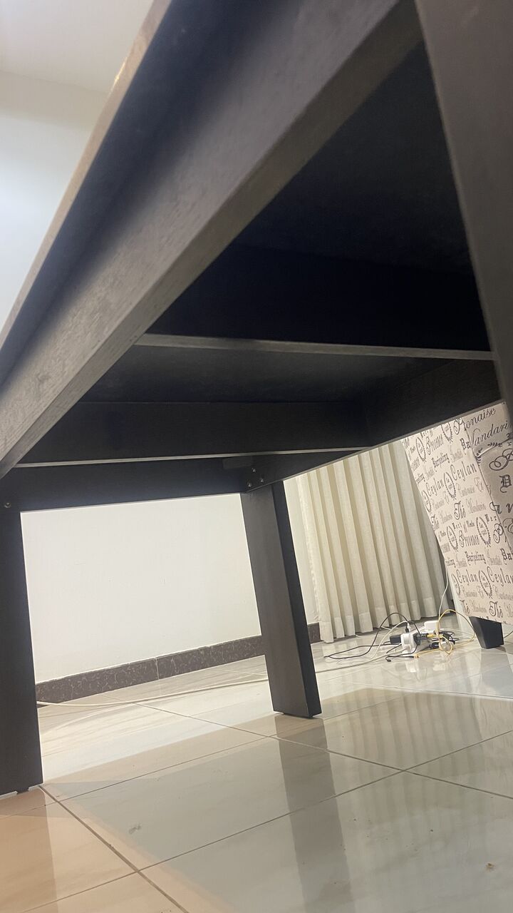 Al Wadi, Furniture, SAR 700,  Large Black Dining Table With 6 Chairs