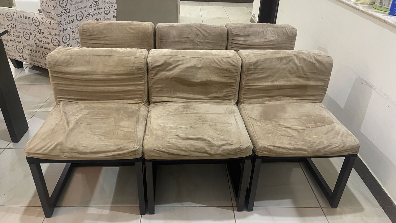 Al Wadi, Furniture, SAR 700,  Large Black Dining Table With 6 Chairs