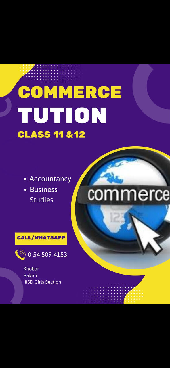Khobar, Lessons Offered, Accountancy And Businesses Studies Tuition For Class 11& 12