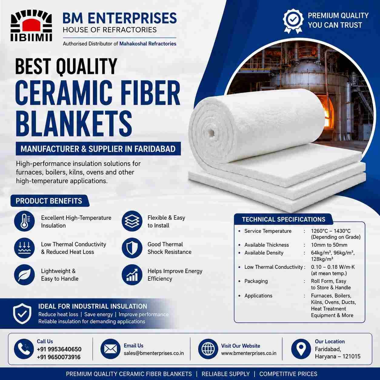 Faridabad, Materials, INR 670,  Best Quality Ceramic Fiber Blankets Manufacturer