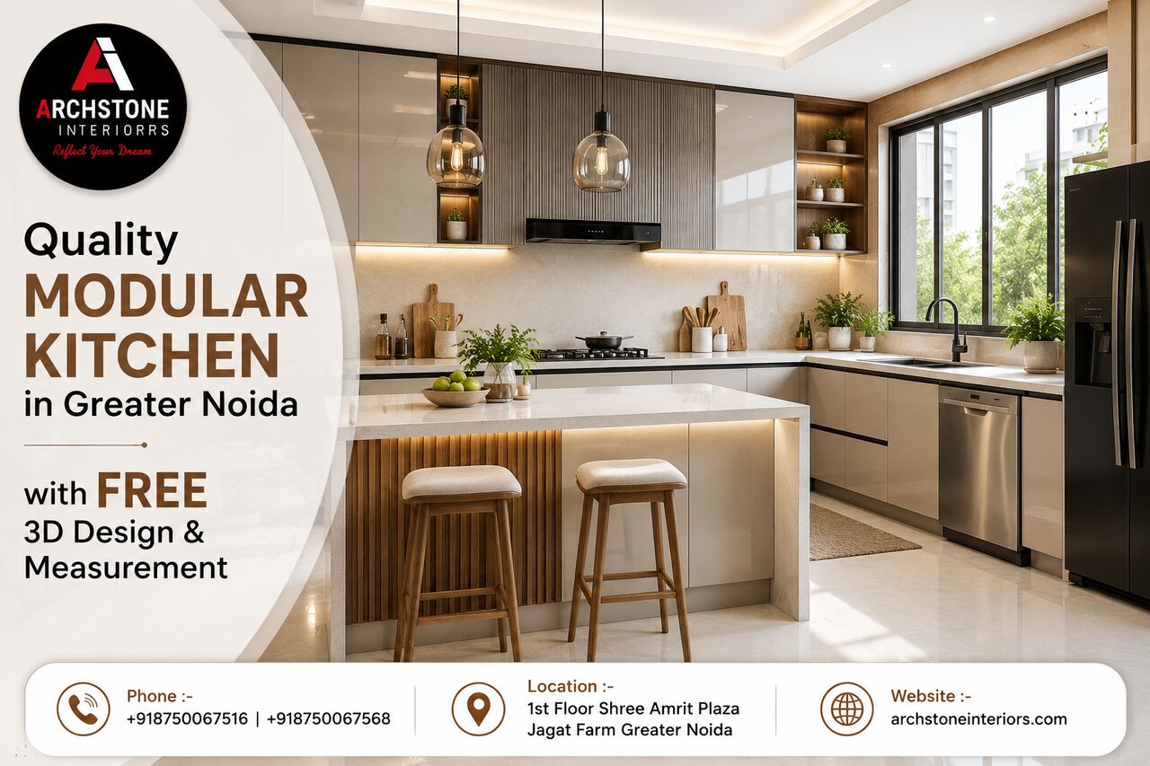 Greater Noida, Interior Design, Quality Modular Kitchen In Greater Noida With Free 3D Design & Measurement