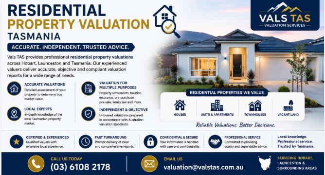 Sydney, Real Estate, Residential Property Valuation Services Tasmania