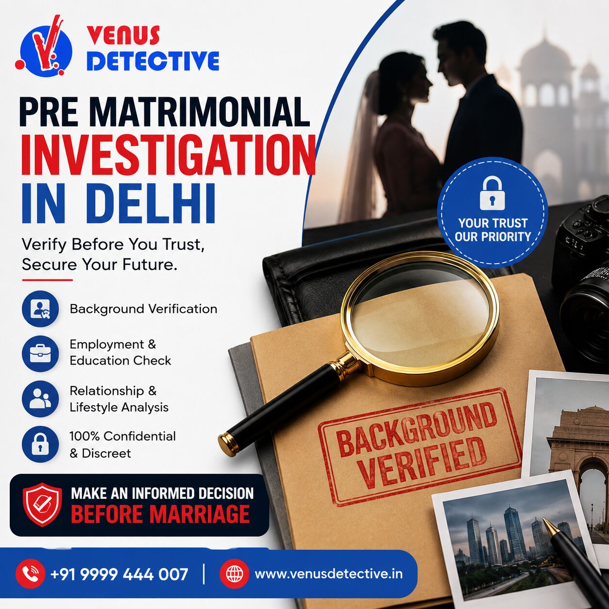 New Delhi, Legal, Pre Matrimonial Investigation In Delhi | Venus Detective