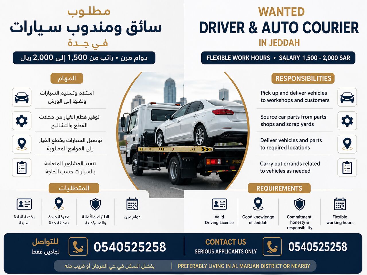 Jeddah, Jobs, Driver & Automotive Representative 🚗 مطلوب سائق