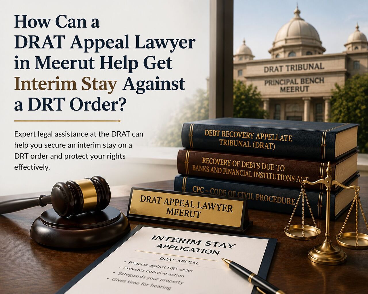 Ghaziabad, Legal, How Can A DRAT Appeal Lawyer In Meerut Help Get Interim Stay Against A DRT Order?
