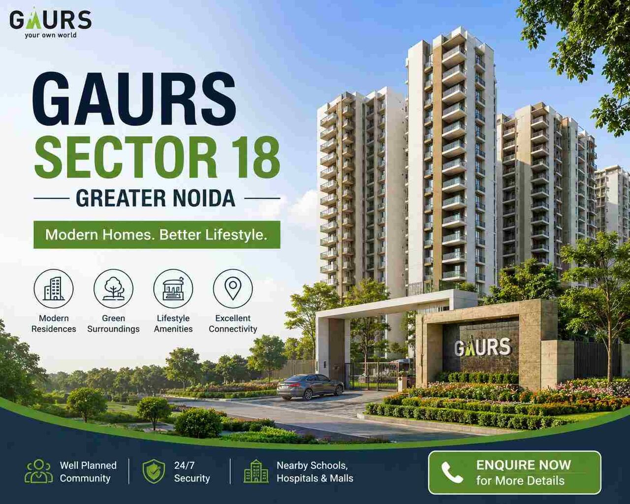 Noida, Real Estate For Sale, Gaurs Sector 18 Greater Noida &ndash; Premium Residential Homes