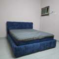 SAR 580,  Bed With Mattress & Blue Showcase For Sale.
