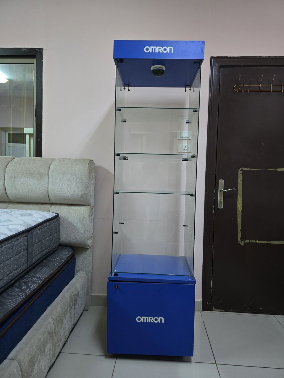 Al Adama, Furniture, SAR 580,  Bed With Mattress & Blue Showcase For Sale.