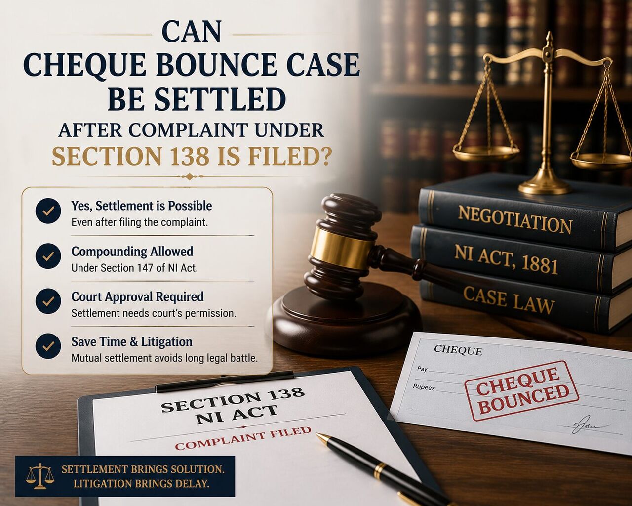 Ghaziabad, Legal, Can Cheque Bounce Case Be Settled After Complaint Under Section 138 Is Filed?