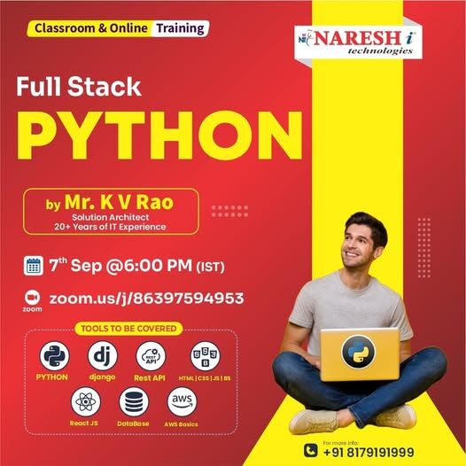 Kurnool, Lessons Offered, Python Full Stack Course With Django & React