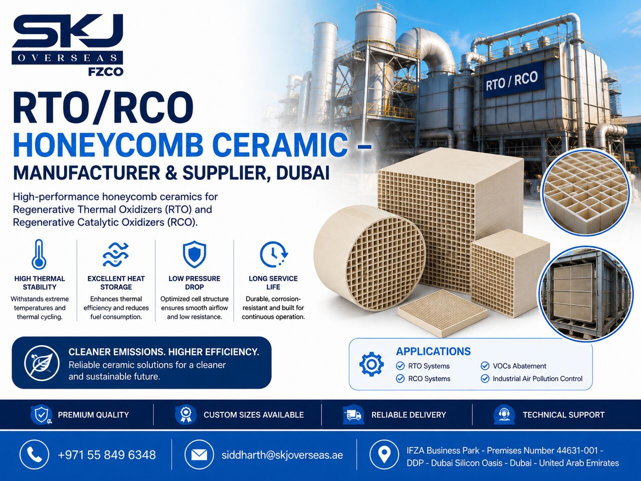 Silicon Oasis, Business, RTO/RCO Honeycomb Ceramic &ndash; Manufacturer & Supplier, Dubai