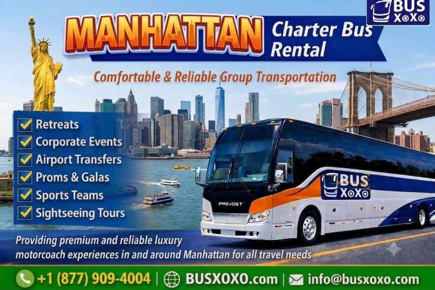 New York, Travel, Reliable Manhattan Charter Bus Rental For Comfortable Group Travel