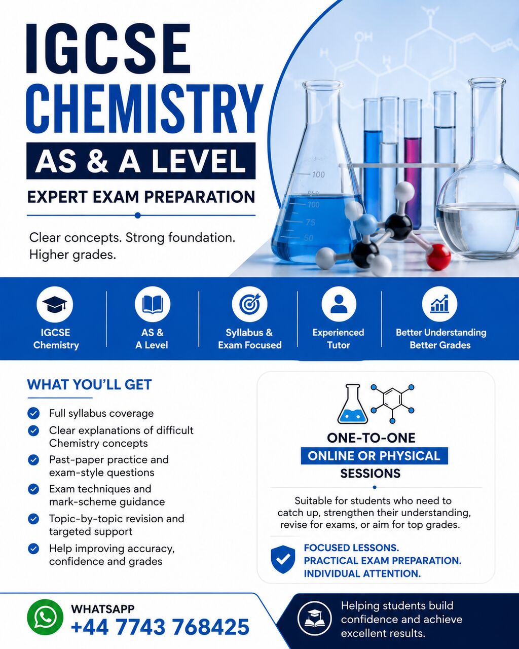 Jeddah, Lessons Offered, IGCSE Chemistry | AS & A Level | Expert Exam Preparation Female /Male