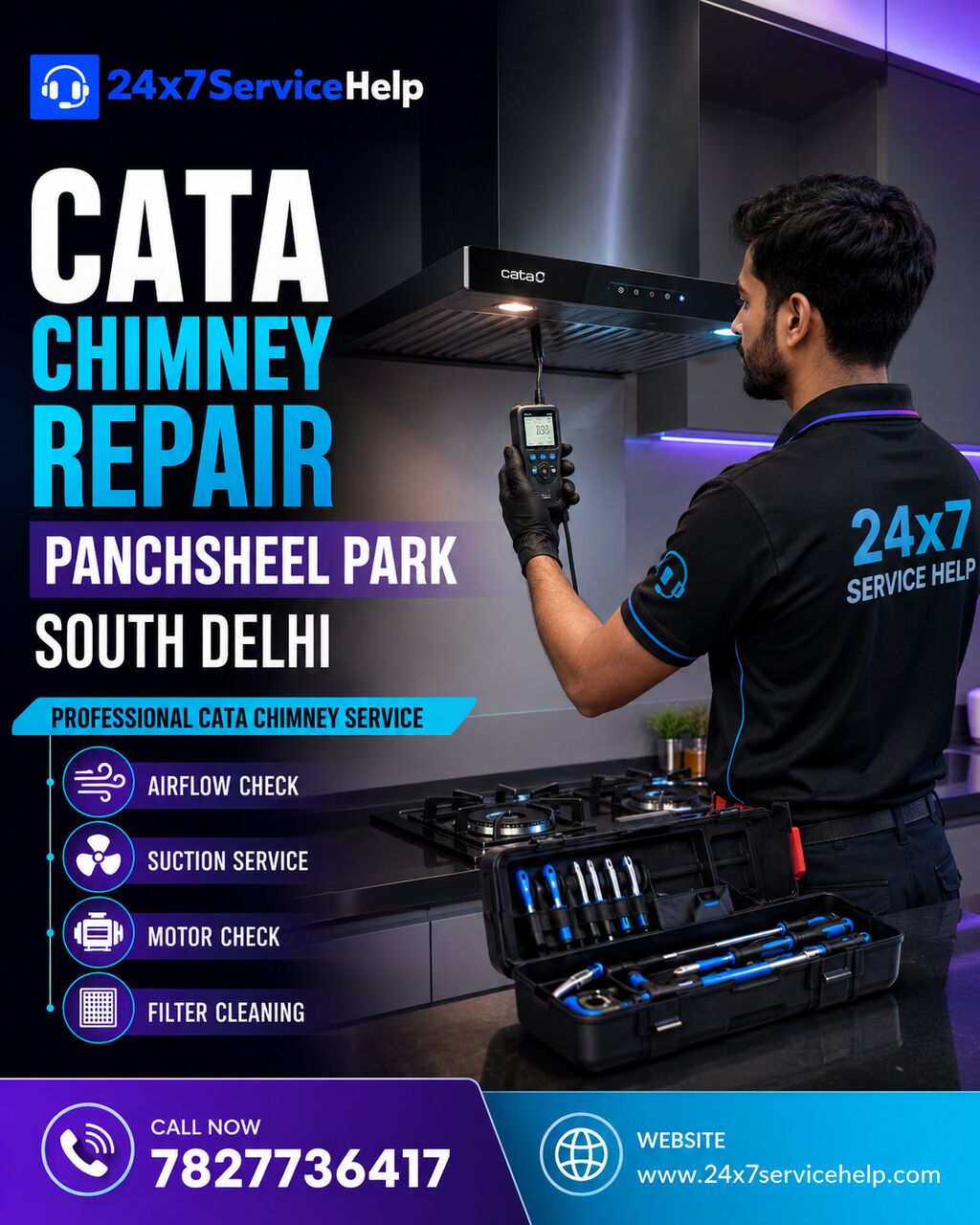 New Delhi, Appliance Repair, Cata Chimney Repair Service In Panchsheel Park South Delhi
