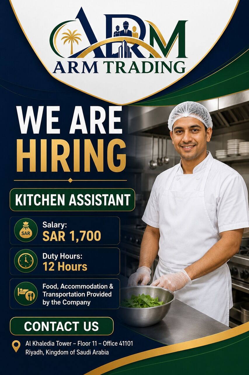 Riyadh, Jobs, Kitchen Assistant