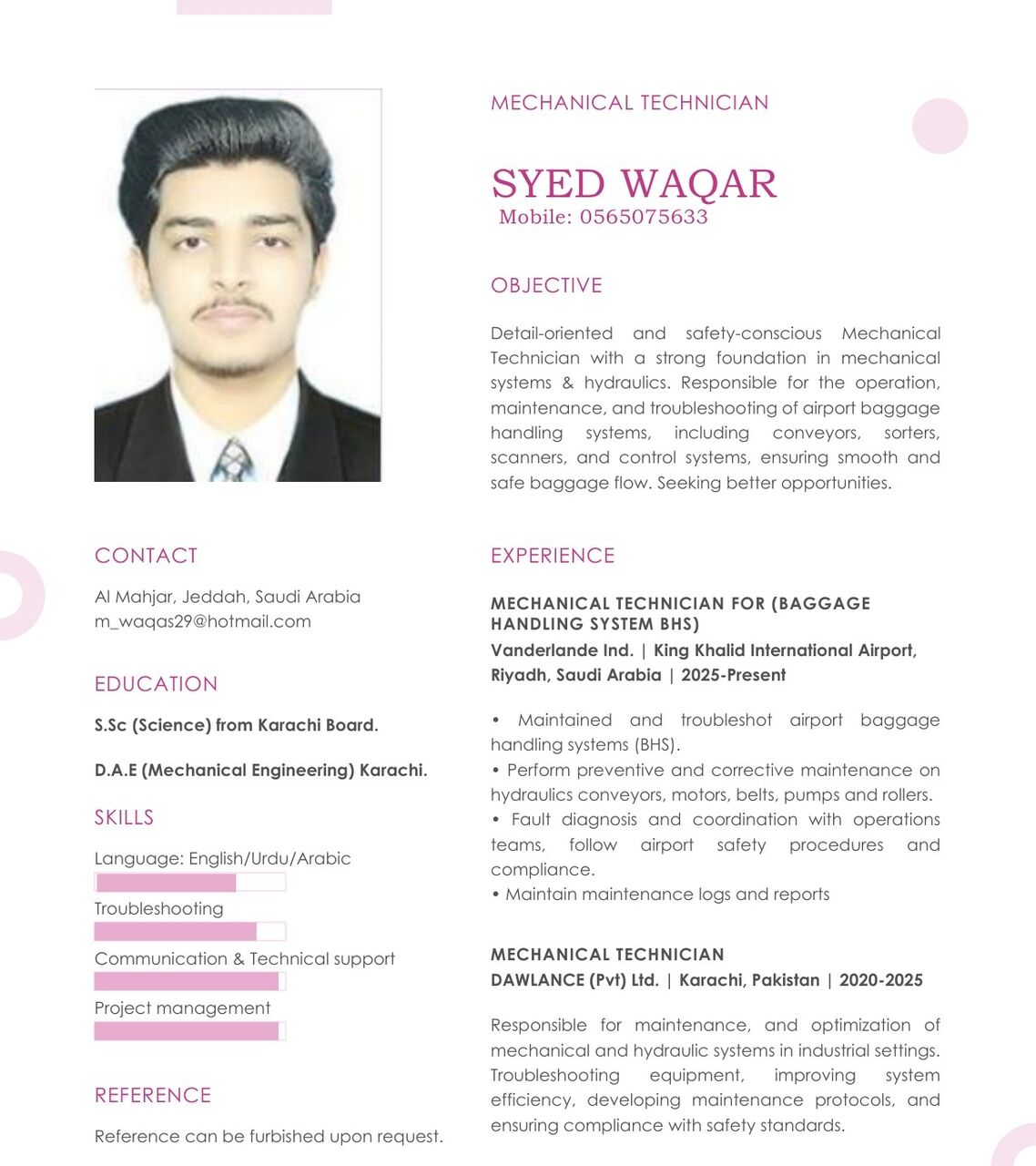 Jeddah, Job Seekers, I Am From Pakistan  Karachi