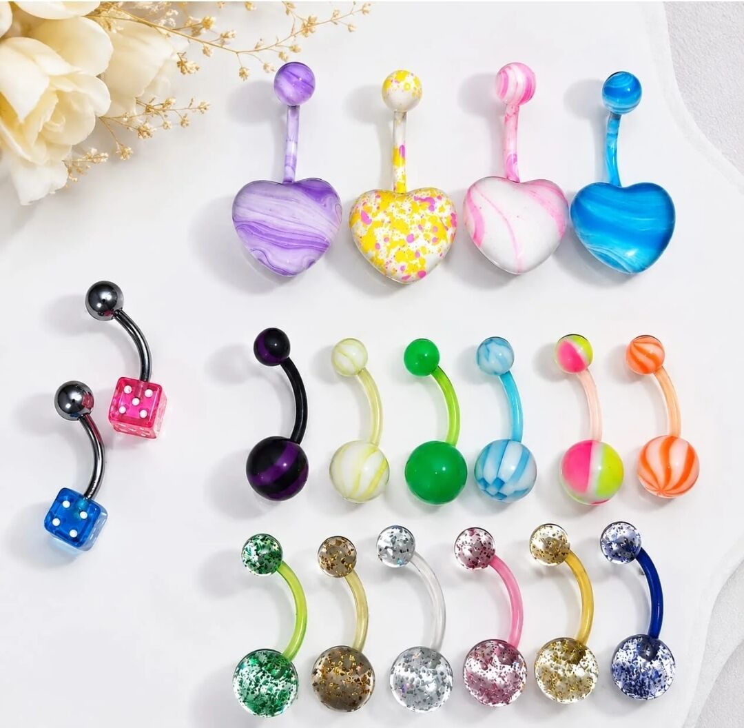 Jeddah, Health & Beauty Items, SAR 30,  18Pcs Belly Button Rings For Women, Navel Colorful