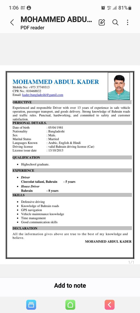 Manama, Job Seekers, Hello, I Am A Driver From Bahrain With 12 Years Of Experience In Manual Auto Minibus Staff